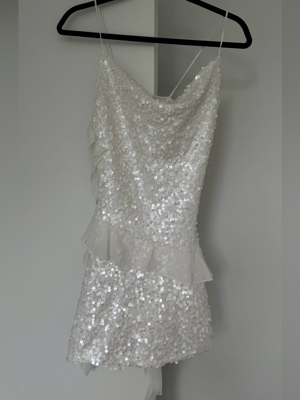 ZARA - Sequin white mini dress white